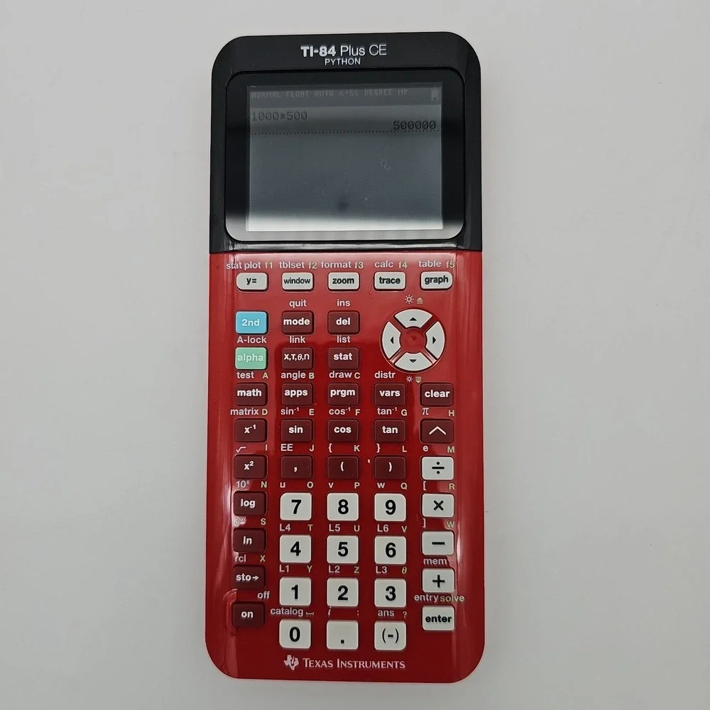 Texas Instruments TI-84 Plus CE Python Graphing College Calculator Red With Case